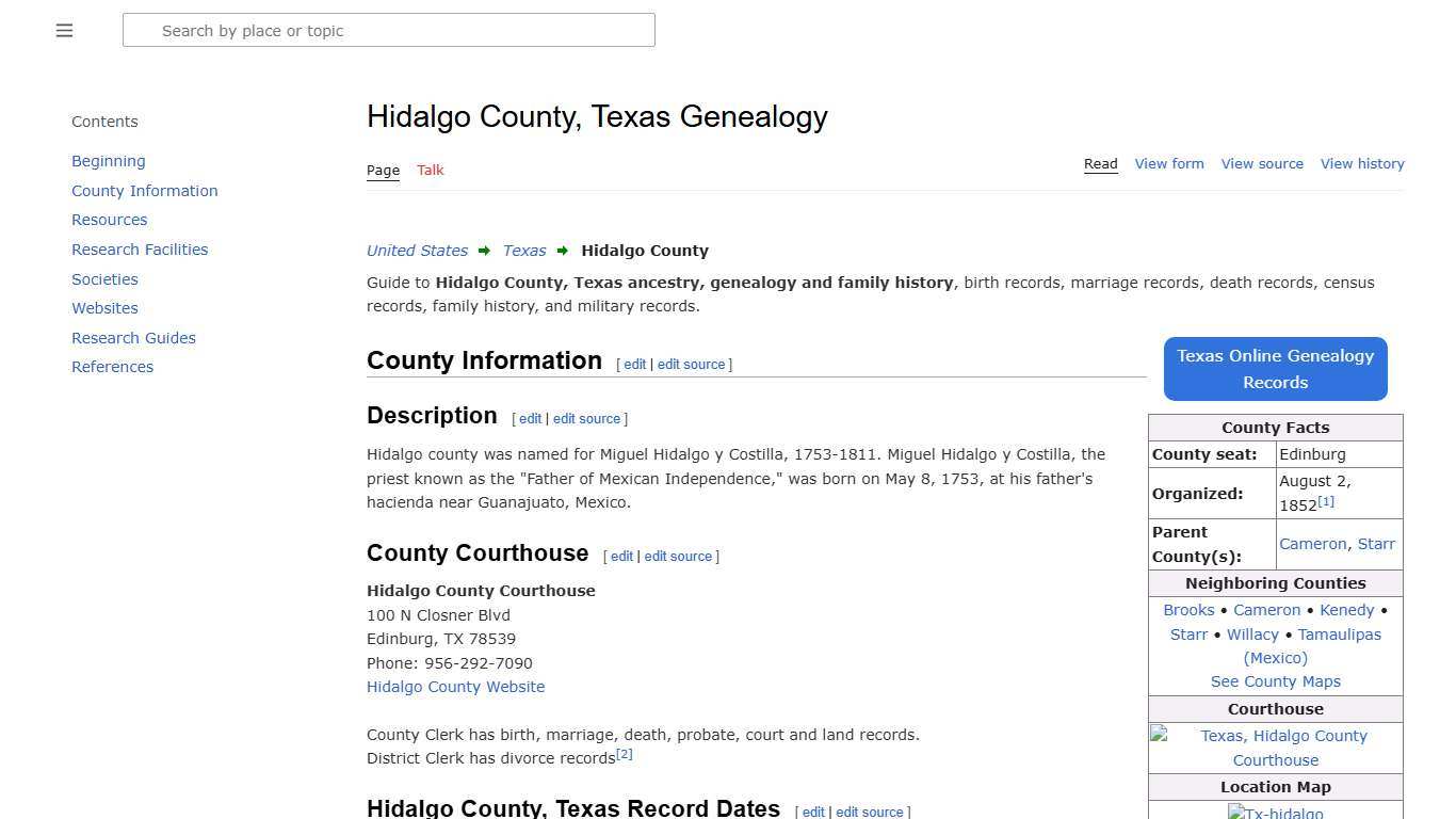 Hidalgo County, Texas Genealogy • FamilySearch
