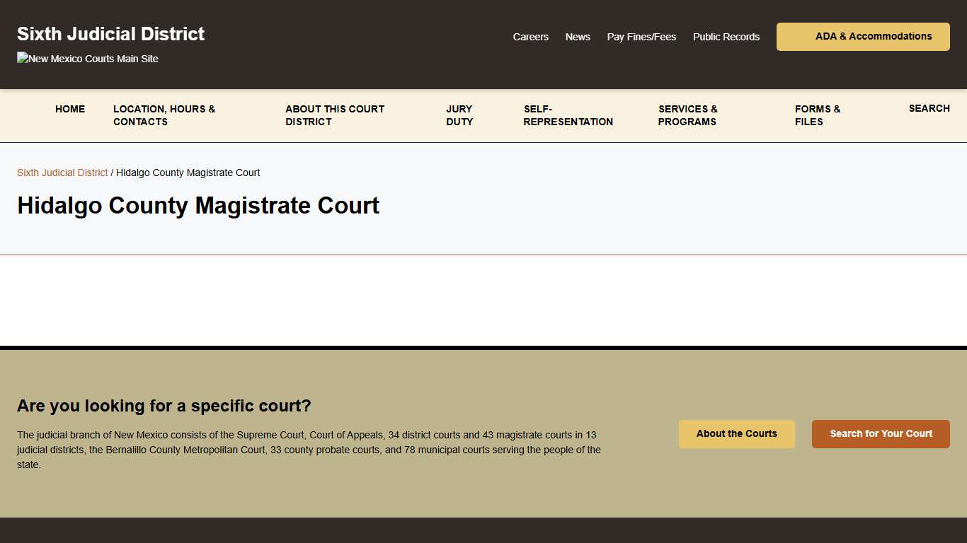 Hidalgo County Magistrate Court - Sixth Judicial District